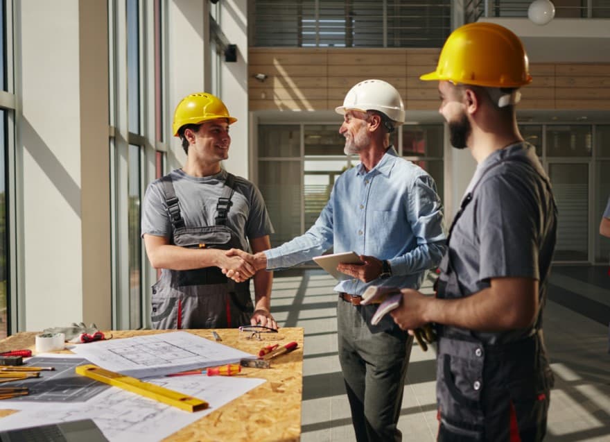 Construction plans and job site